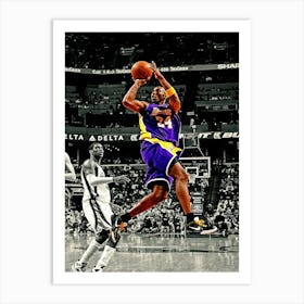 Kobe Bryant Of The Los Angeles Lakers Shoots In A Game Against The Memphis Grizzlies Art Print