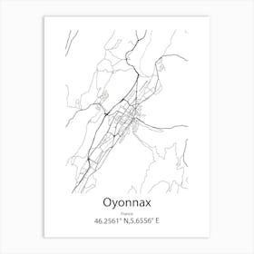 Oyonnax,France Minimalist Map Art Print