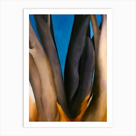 Georgia OKeeffe - Dark Tree Trunks Art Print