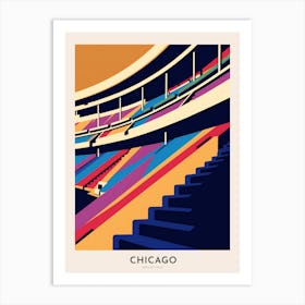 Wrigley Field Chicago Colourful Travel Poster Art Print