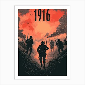 Aihrgdesign A Vintage Poster Depicting A Dramatic World War I D4960d1f 3fb7 4ac9 Acdd 9cf6de8df428 0 Art Print