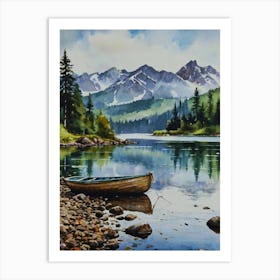 Boat On The Lake 2 Art Print