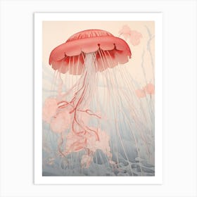 Box Jellyfish Japanese Style Illustration 2 Art Print