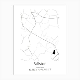 Fallston,United States Minimalist Map 1 Art Print