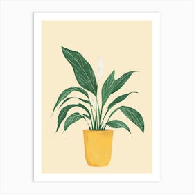 Chinese Evergreen Plant Minimalist Illustration 1 Art Print
