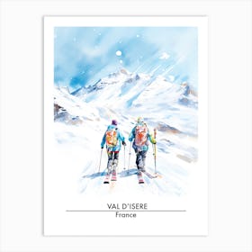 Val D Isere   France, Ski Resort Poster Illustration 2 Art Print