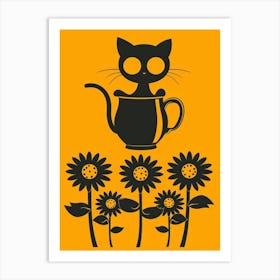 Cat In A Teapot Art Print