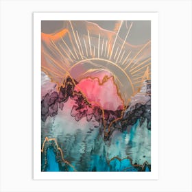 Sunrise Over The Mountains 7 Art Print