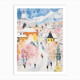 Winter Snow Salzburg   Austria Snow Illustration 1 Art Print