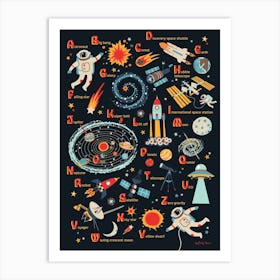 Space Alphabet Art Print
