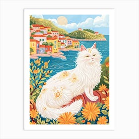 Turkish Angora Storybook Illustration 1 Art Print