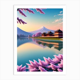 Sakura Blossoms Cherry Blossoms Mount Fuji Japan Art Print