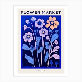 Blue Flower Market Poster Statice 3 Art Print