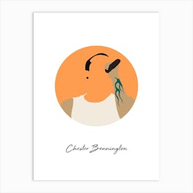 Chester Bennington Guitarist Minimalist Art Print