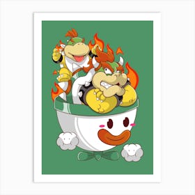 Dad And Son Bowser Art Print