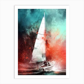 Sailboat In The Ocean 6 sport Art Print