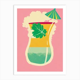 Irish Car Bomb Retro Pink Cocktail Poster Art Print