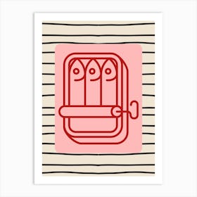 Sardines Red And Pink Art Print