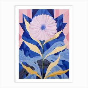 Cornflower 1 Hilma Af Klint Inspired Pastel Flower Painting Art Print