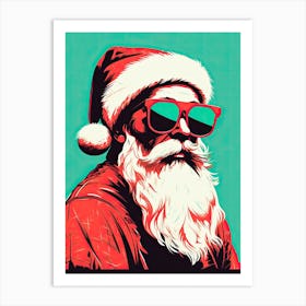 Santa Claus In Sunglasses, Pop Art 4 Art Print