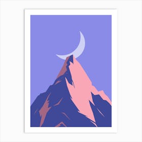 Moon And Mountain Art Print