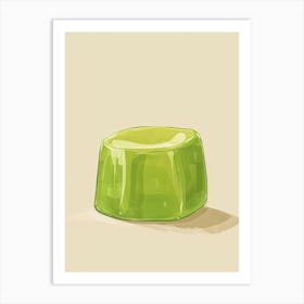 Green Minimalist Jelly Beige Background Art Print