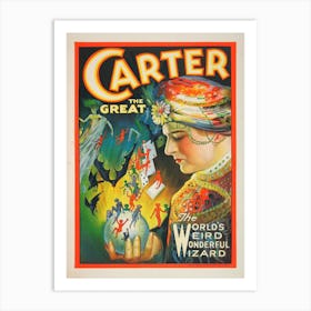 Carter The Great Cheats Magic Vintage Poster Art Print