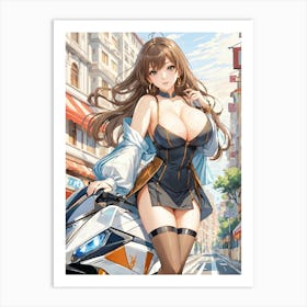 Sexy Anime Girl Painting (24) Art Print