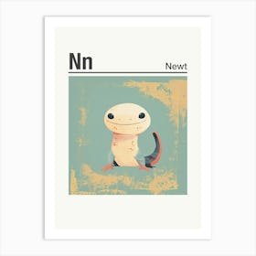 Animals Alphabet Newt 2 Art Print