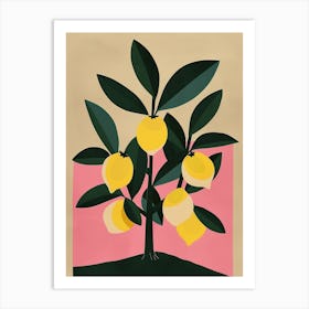 Lemon Tree Colourful Illustration 2 Art Print
