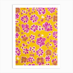 Orchid Floral Print Retro Pattern2 Flower Art Print