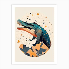 Spinosaurus Terrazzo Style Dinosaur Art Print
