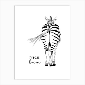 Zebra Bum Funny Animal Bathroom Art Print
