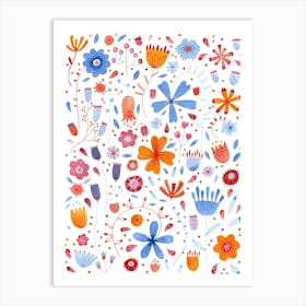 Watercolor Wildflower Meadow Art Print