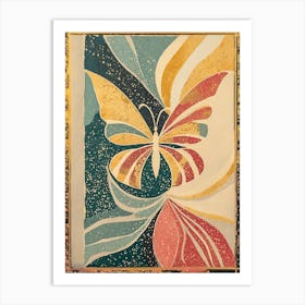 Butterfly In Gold Frame Art Print