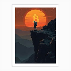 Bitcoin At Sunset Art Print