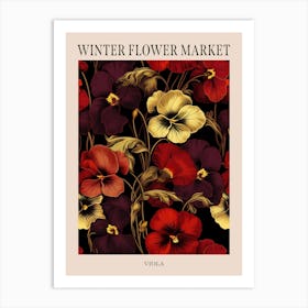 Viola Winter Flower Market Poster Art Print