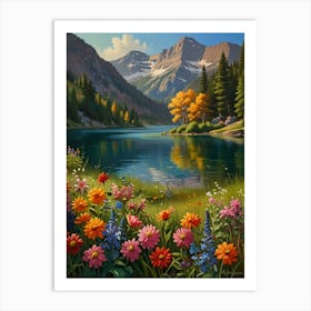 Rocky Mountain Lake Art Print