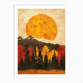 Sunset Over Mountains Art Print