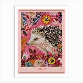 Floral Animal Painting Hedgehog 4 Poster Art Print