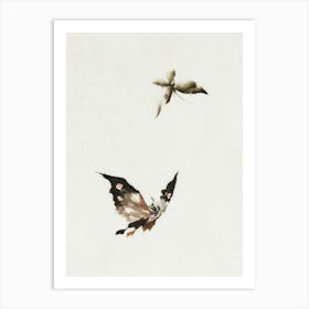 Katsushika Hokusai 'Flying Butterflies' Art Print