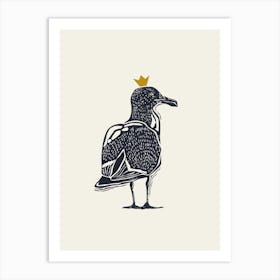 Seagull Linocut Style Art Print