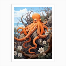 Octopus Exploring Surroundings 1 Art Print