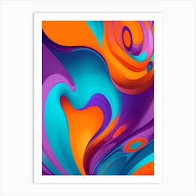 Abstract Colorful Waves Vertical Composition 50 Art Print