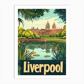 Aihrgdesign A Mid Century Modern Travel Poster For Liverpool 1 Art Print