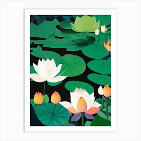 Lotus Flowers In Garden Fauvism Matisse 1 Art Print