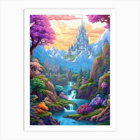 Fantasy Landscape Pixel Art 4 Art Print