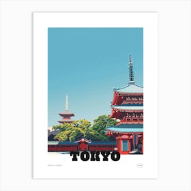 Senso Ji Temple Tokyo 1 Colourful Illustration Poster Art Print