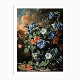 Baroque Floral Still Life Morning Glory 6 Art Print