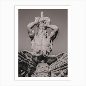 Bernini (fontana del Tritone - fontana della metà del XVII secolo, realizzata dallo scultore barocco Giovanni Lorenzo Bernini. Si trova in Piazza Barberini a Roma).From Roma Narrative series by Michael Banifatov. Art Print